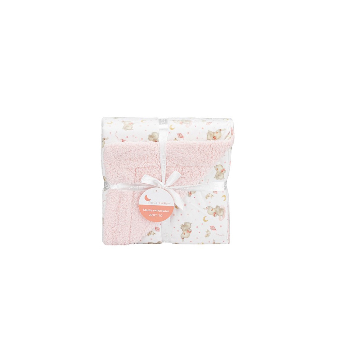 Imagen 0 de Manta Interbaby burbuja con borreguillo elefante rosa