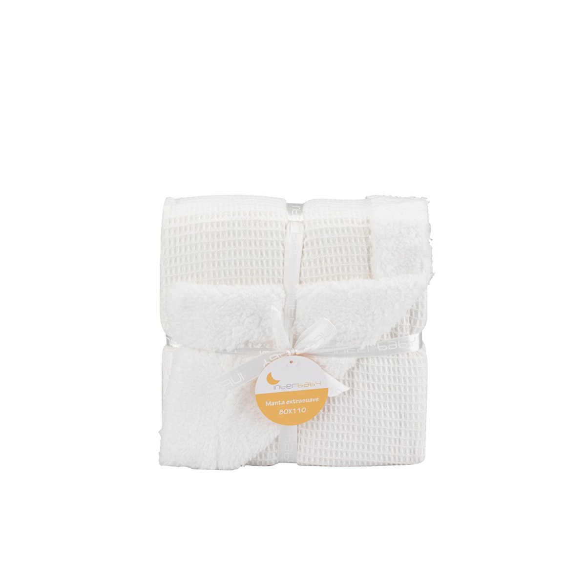 Manta Interbaby nido de abeja con borreguillo beige Beige-1
