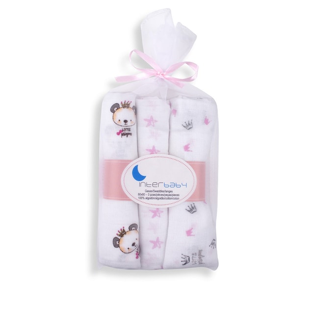 Imagen 0 de Pack 3 gasas (80x80cm.) rosa