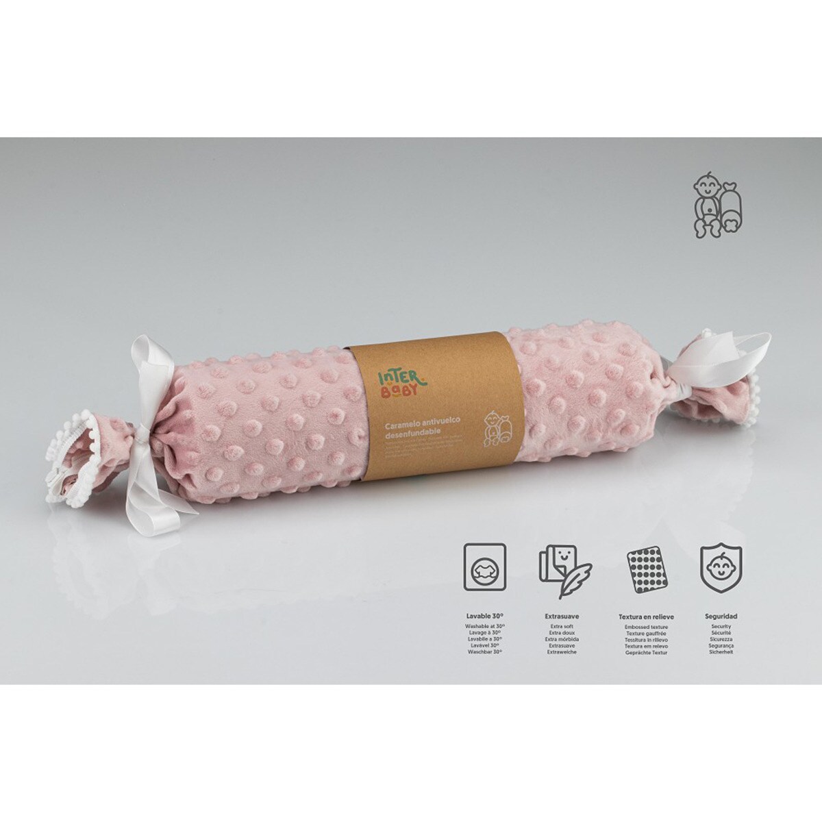 Cojín antivuelco Interbaby burbujas rosa maquillaje Rosa-2