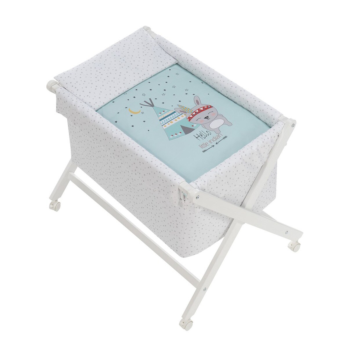 Minicuna Interbaby con textil tipi oso menta Verde-1