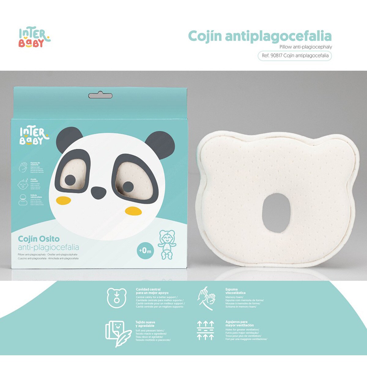 Cojín antiplagiocefalia Interbaby blanco Blanco-2