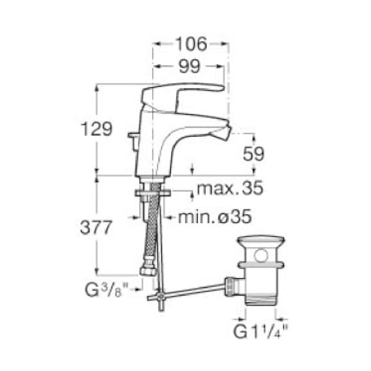 Grifo Monomando de Bidé Eos Cromo-2