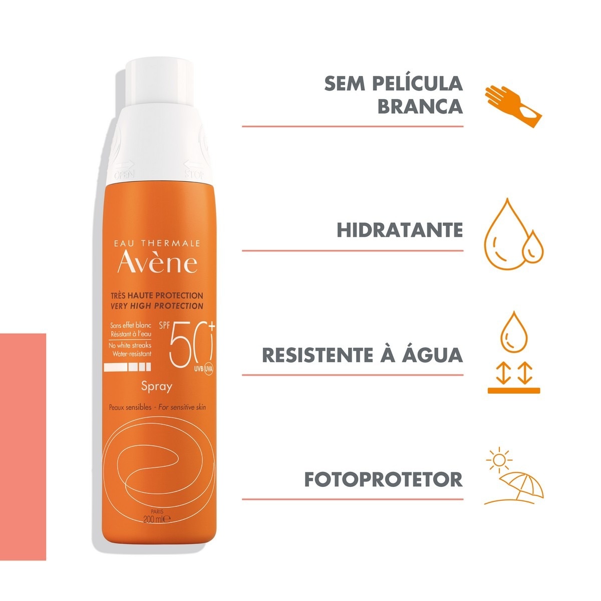 Protetor Solar Spray SPF50 + - 200 ml 4
