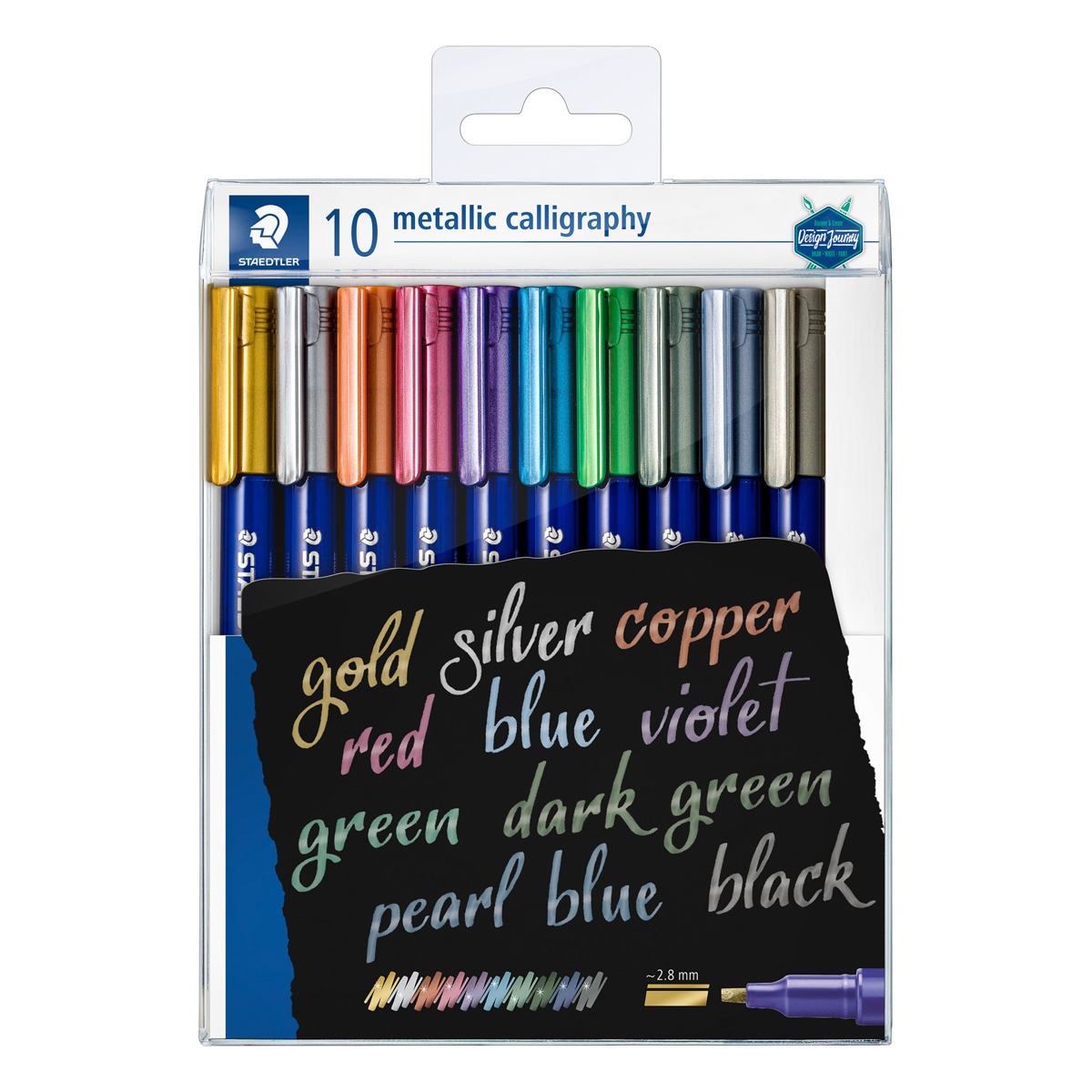 Imagem 0 de Pack de 10 Marcadores Metalizados de Caligrafia - Multicolor