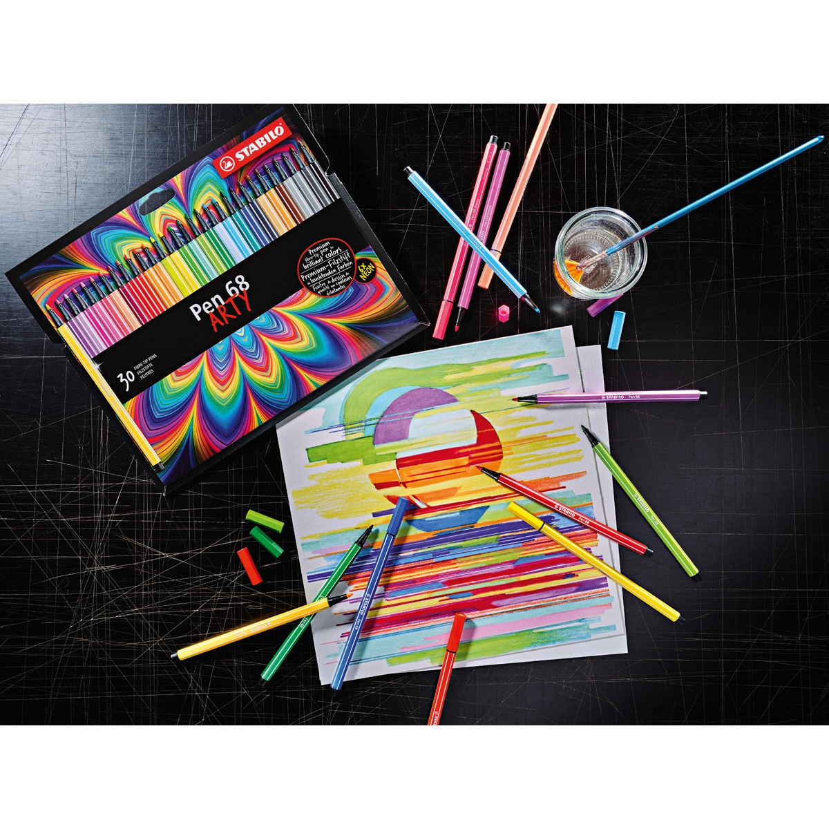 Pack ARTY de 18 Rotuladores Premium Pen 68 STABILO Multicolor Multicolor-3