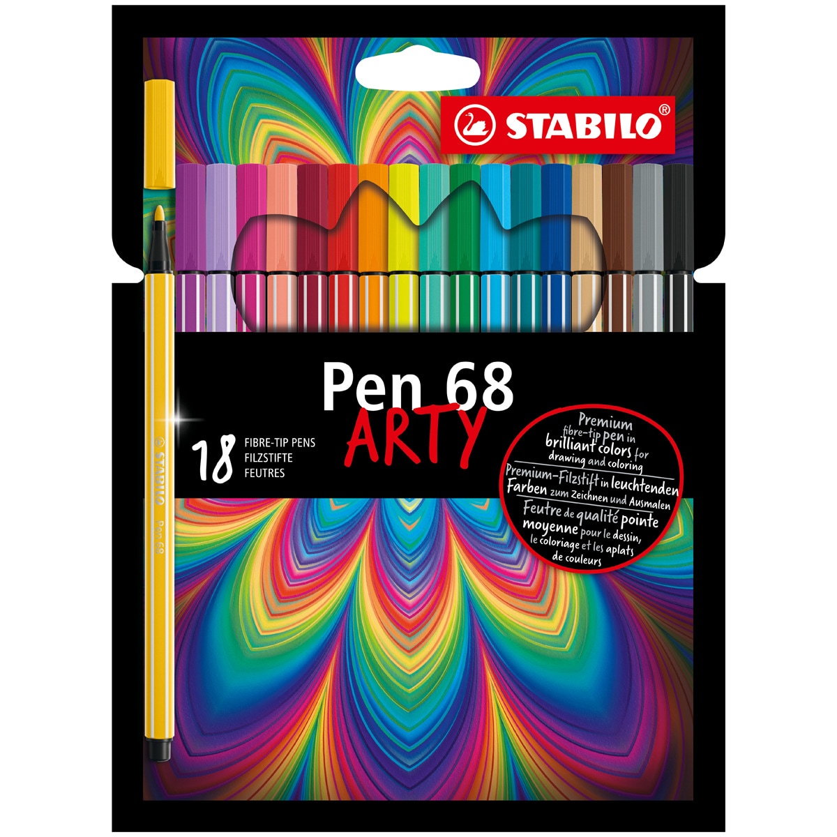 Imagen 0 de Pack ARTY de 18 Rotuladores Premium Pen 68 STABILO Multicolor