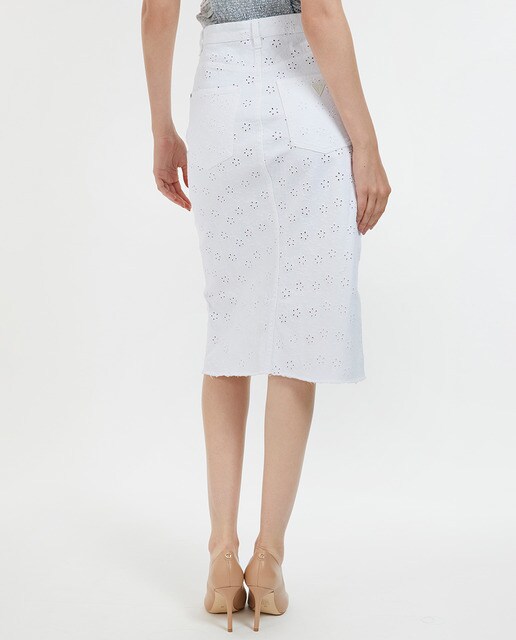 Falda mujer midi vaquera bordada · Guess · El Corte Inglés