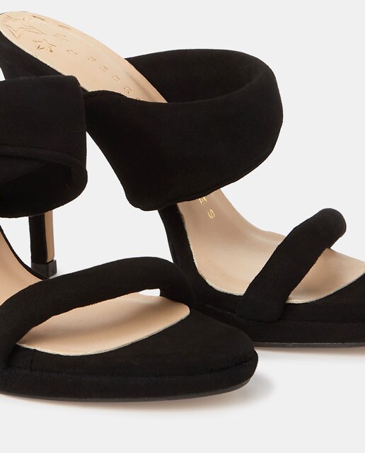 Sandalias de tacón en ante negro con tiras tubulares · Pedro Miralles · El  Corte Inglés