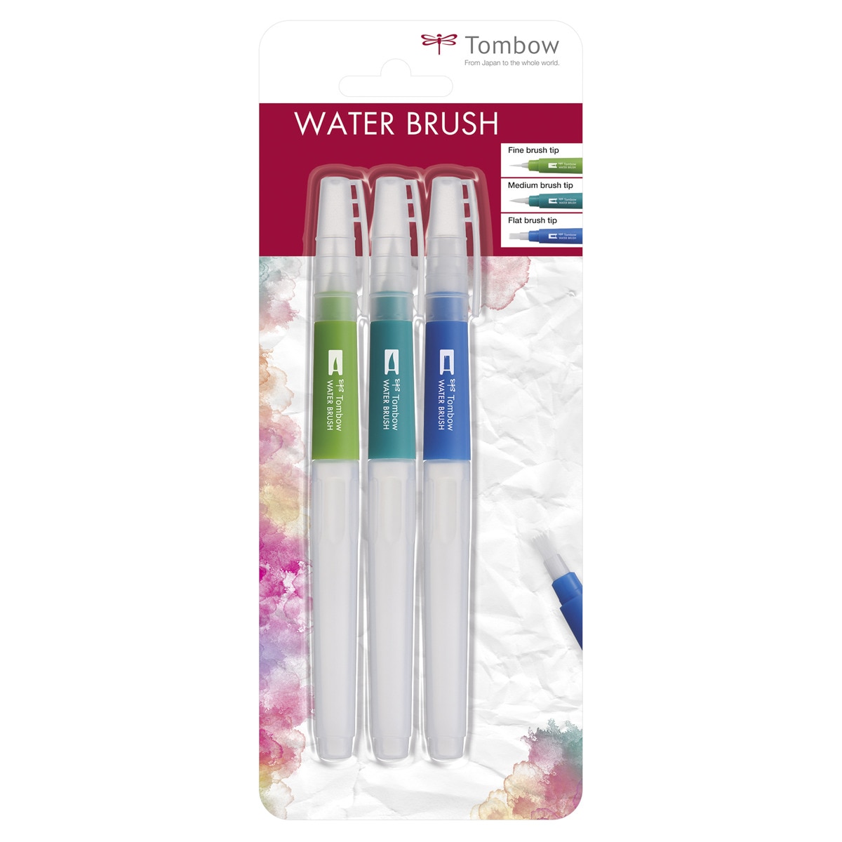 Blister de 3 Pincéis Vazios com Depósito para Água Water Brush 1