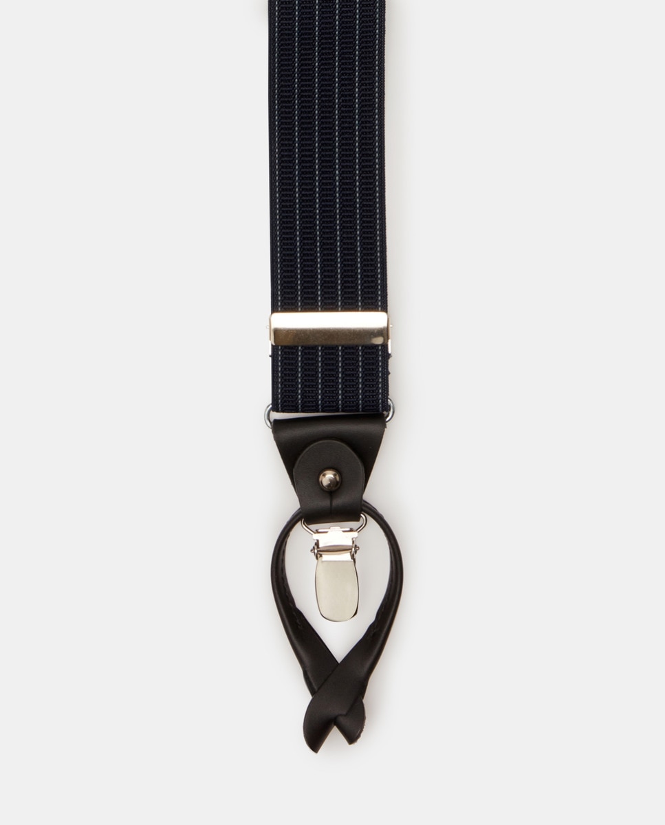 Suspensórios elásticos de uso duplo cinzentos Azul-marinho-2