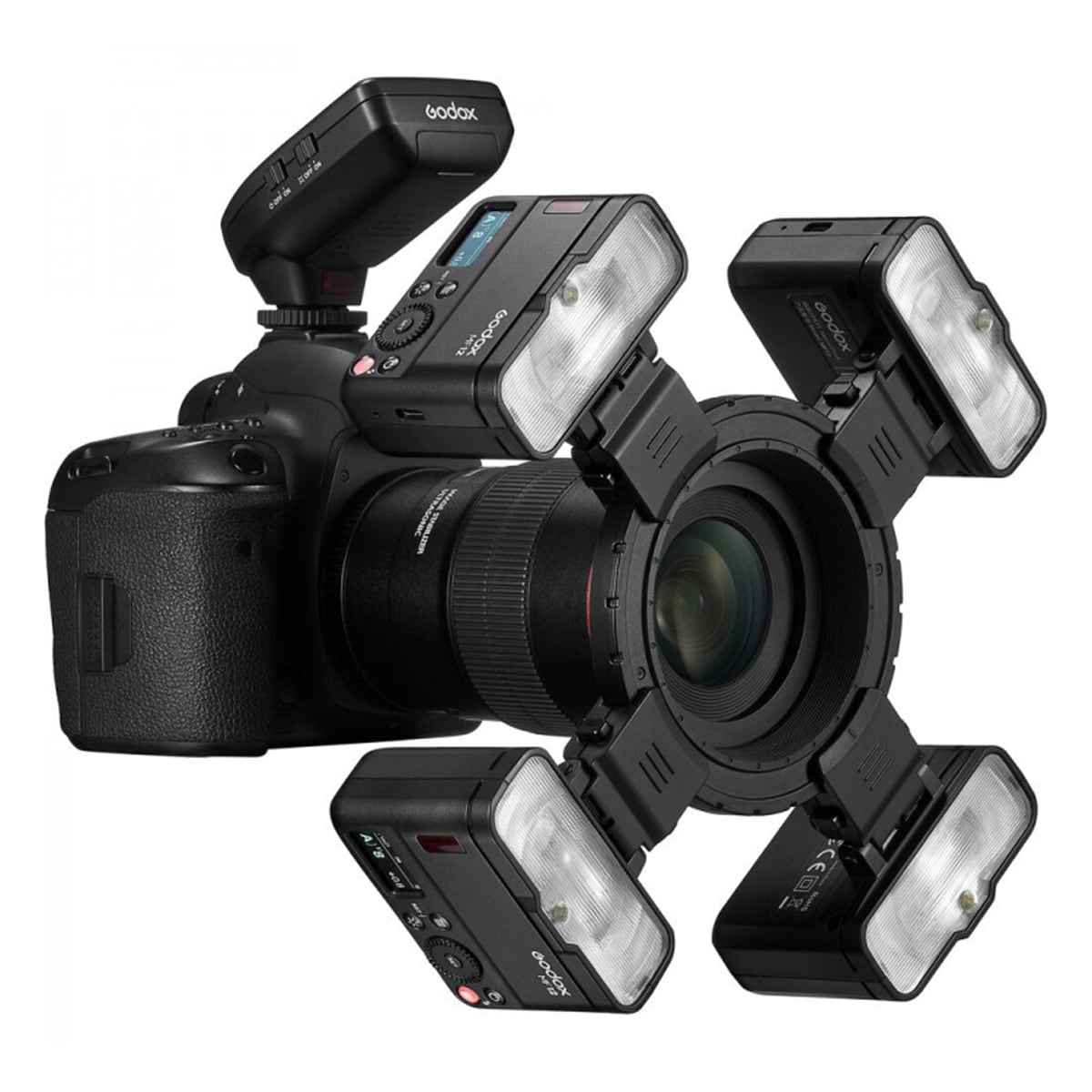 Flash anular macro Godox MF12 Negro-7