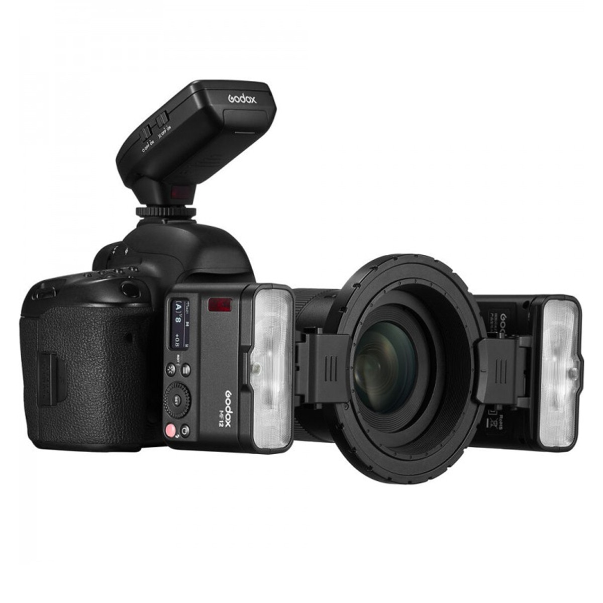 Flash anular macro Godox MF12 Negro-5