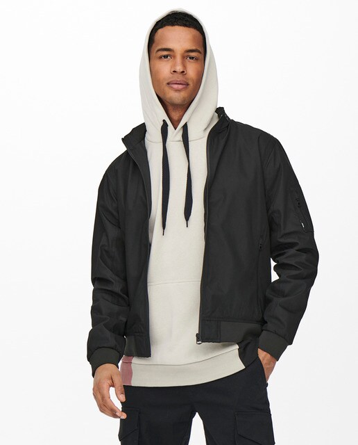Cazadora bómber de hombre negra · Only \u0026 Sons · El Corte Inglés