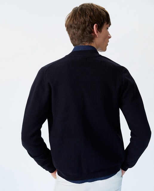 Chaqueta de punto de hombre azul marino con cremallera · Sfera · El Corte  Inglés