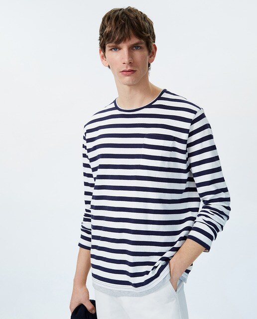 Camiseta de hombre azul marino de manga larga · Sfera · El Corte Inglés