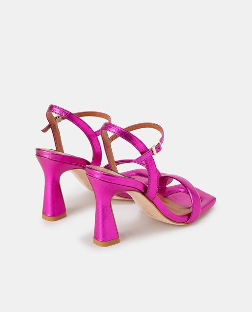 Sandalias de tacón de mujer en piel fucsia con cierre de hebilla · Ángel  Alarcón · El Corte Inglés