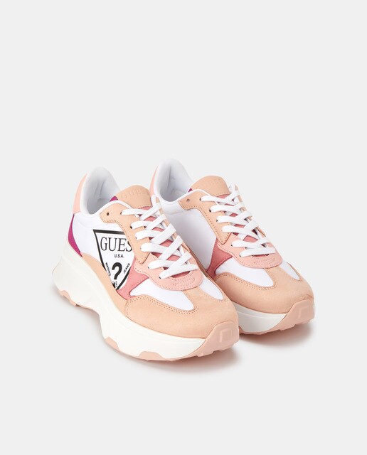 Zapatillas deportivas de mujer en color rosa con suela chunky · Guess · El  Corte Inglés
