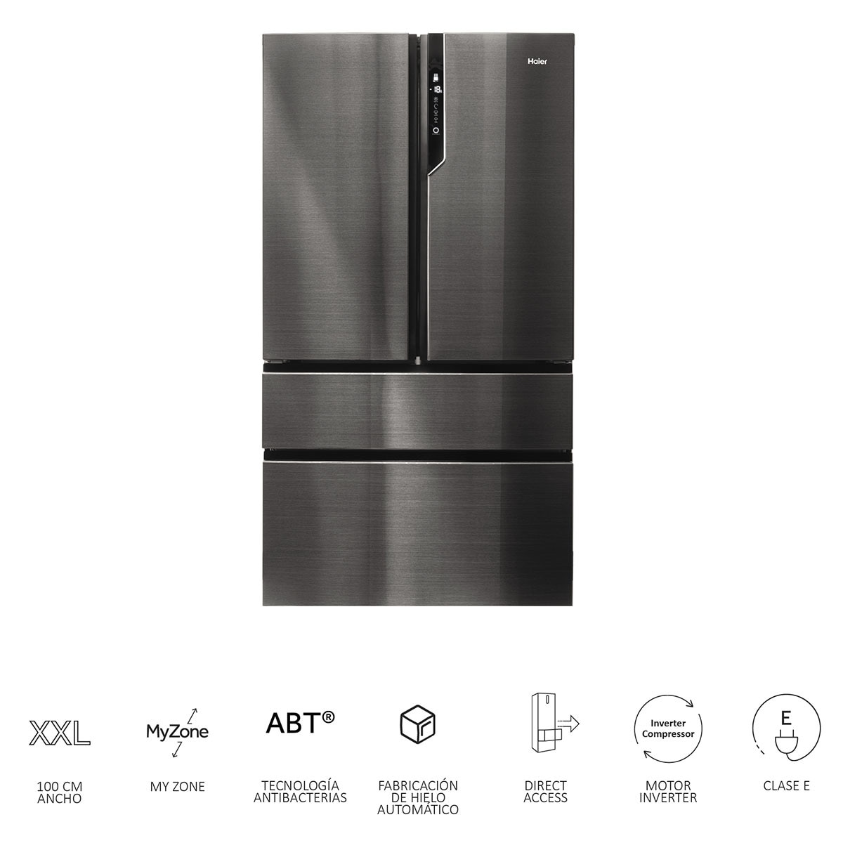 Frigorífico Americano Haier de 4 Portas FD 100 Série 7 HB26FSNAAA No Frost e de 190 cm - Iconic Black Preto-4