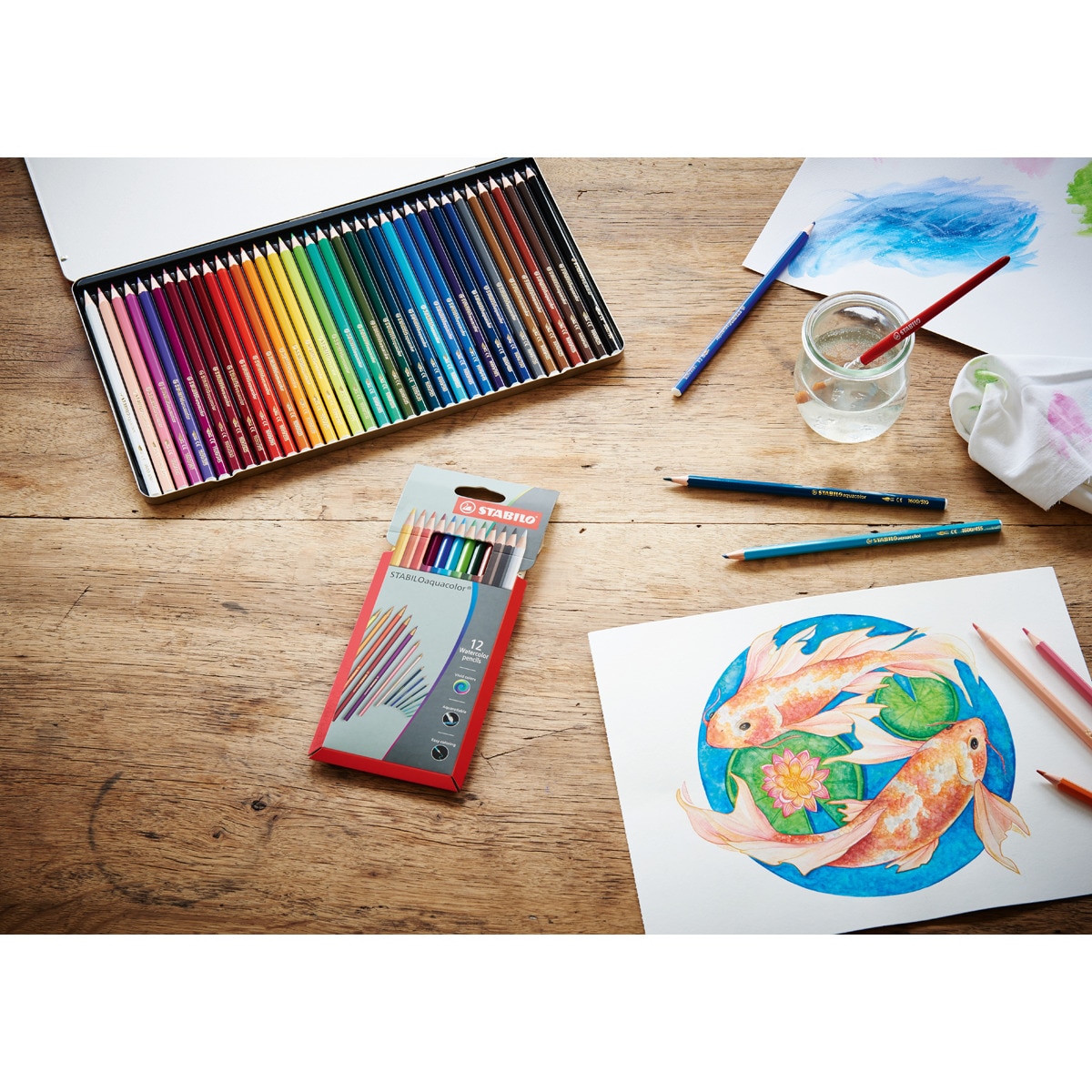 Estuche ARTY de 24 Lápices de Color Acuarelable aquacolor STABILO Multicolor Multicolor-3