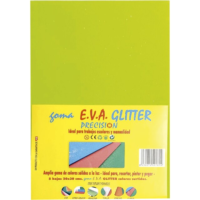 Imagem 0 de Blister 5 Folhas Eva Precisão Glitter - 21x28 cm