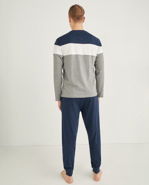 Pijama largo de punto azul de hombre · Dustin · El Corte Inglés