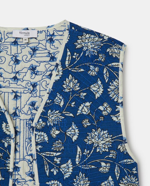 Chaleco de mujer estampado con flores cuello pico · Fórmula Joven · El  Corte Inglés
