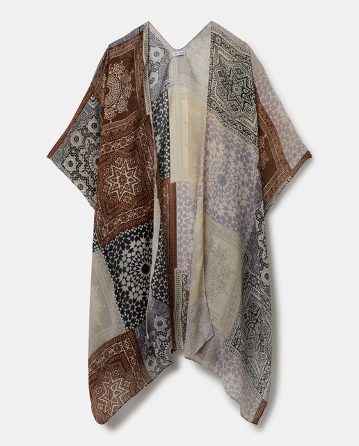 Kaftan estampado abierto beige · Easy Wear · El Corte Inglés