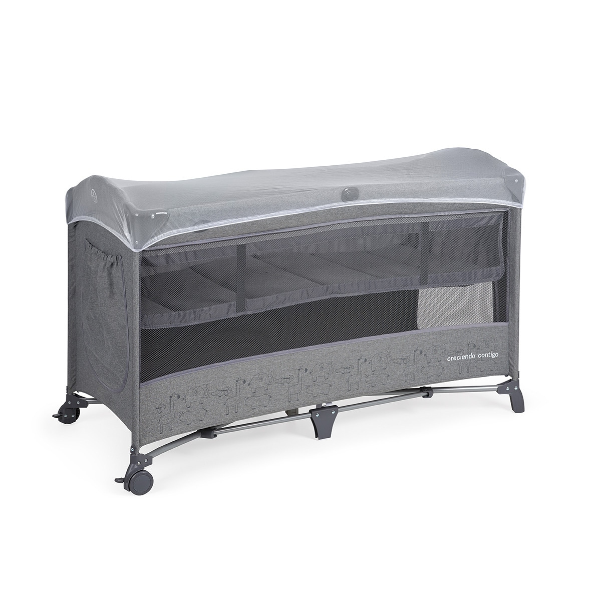 Cuna de viaje colecho Innovaciones MS Oxford gris Gris-9