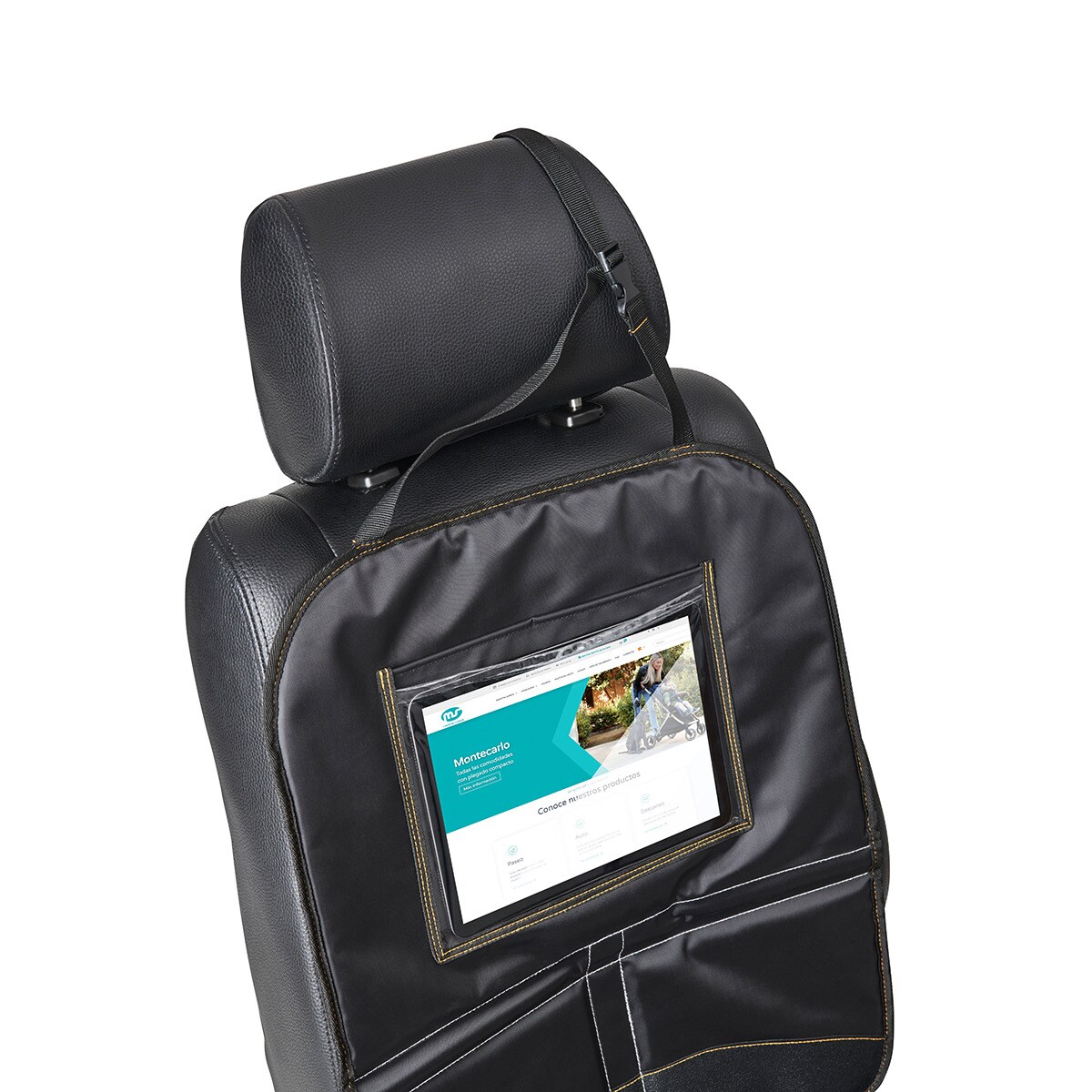 Esterilla con compartimento para tablet negro Innovaciones MS negro Negro-2