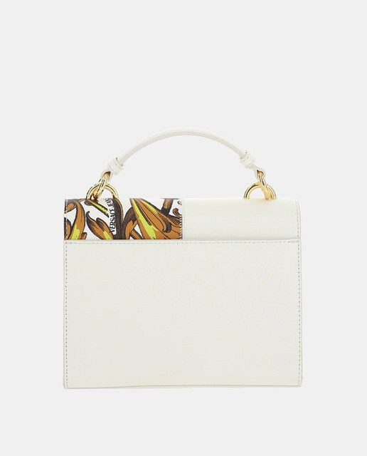 Bolso de mano mini rectangular en blanco y oro con logotipo · Versace Jeans  Couture · El Corte Inglés