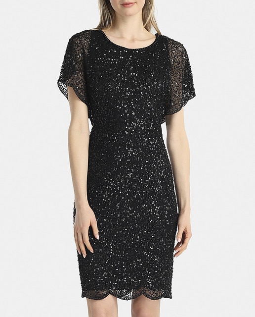 Imagen 0 de Vestido negro de mujer Adrianna Papell con lentejuelas