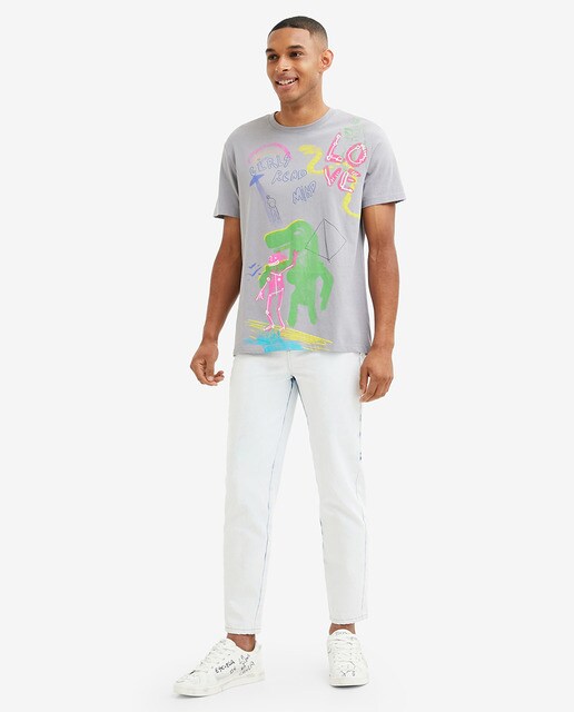 Camiseta de hombre de manga corta con estampado grande · Desigual · El Corte  Inglés