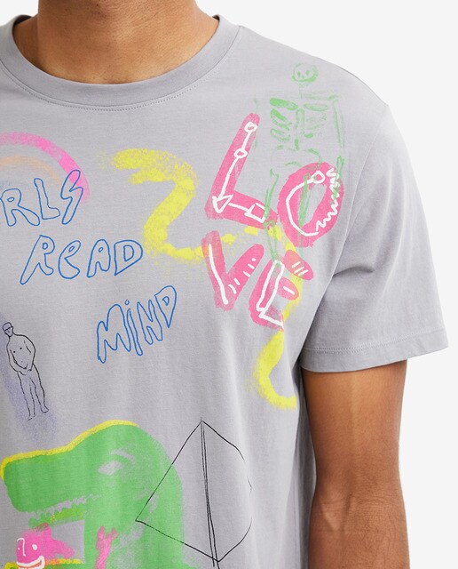 Camiseta de hombre de manga corta con estampado grande · Desigual · El  Corte Inglés