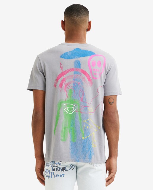 Camiseta de hombre de manga corta con estampado grande · Desigual · El Corte  Inglés