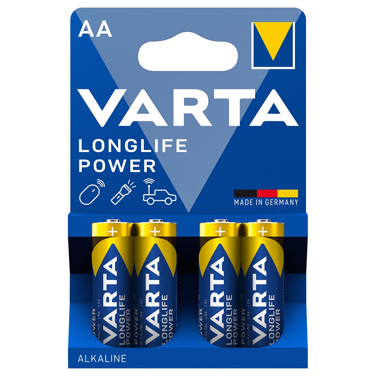 Imagen 0 de Blister pilas alcalinas Varta BLx4 LR6 AA Longlife Power