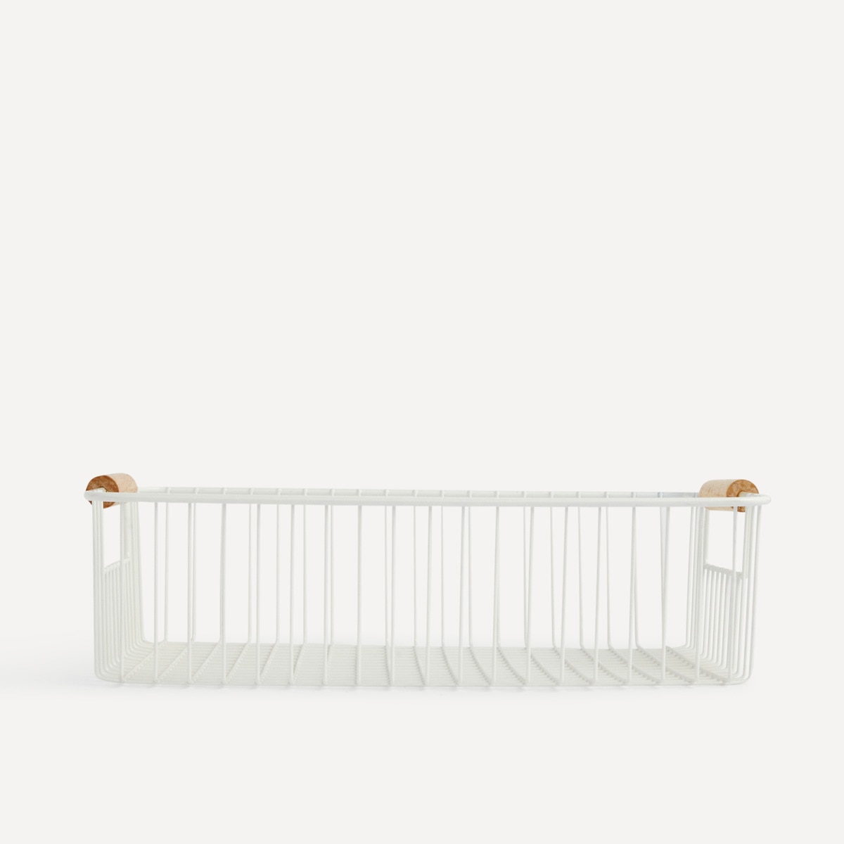 Panier en métal à poignées en bois