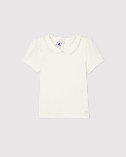 Camiseta De Manga Corta Para Niña Petit Bateau - Algodón, Rayas Y Corazón, Calidad Francesa