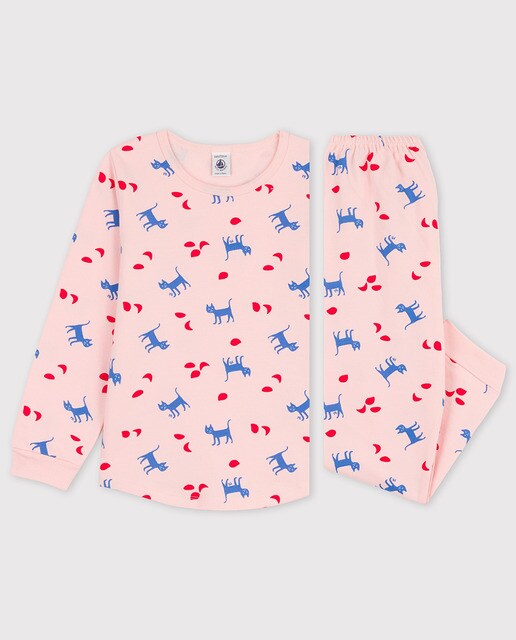 Pijama con gatos de algodón de niña · Petit Bateau · El Corte Inglés