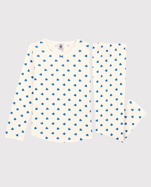 Pijama con corazones azules de algodón de niña · Petit Bateau · El Corte  Inglés