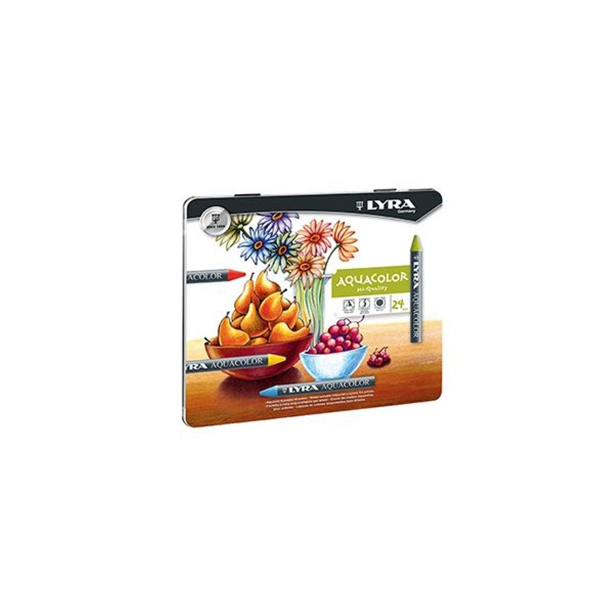 Caixa Metálica 24 Lápis de Cera Aquacolor 1