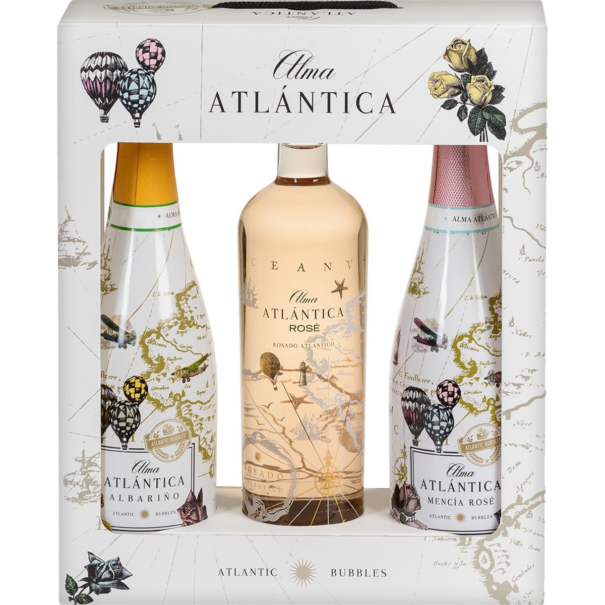 vino blanco espumoso albariño Vino rosado espumoso mencía rosé Vino rosado Estuche 3 botellas 75 cl
