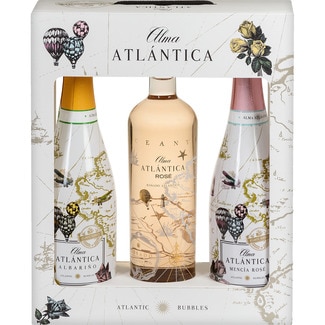 vino blanco espumoso albariño Vino rosado espumoso mencía rosé Vino rosado Estuche 3 botellas 75 cl - Alma Atlantica