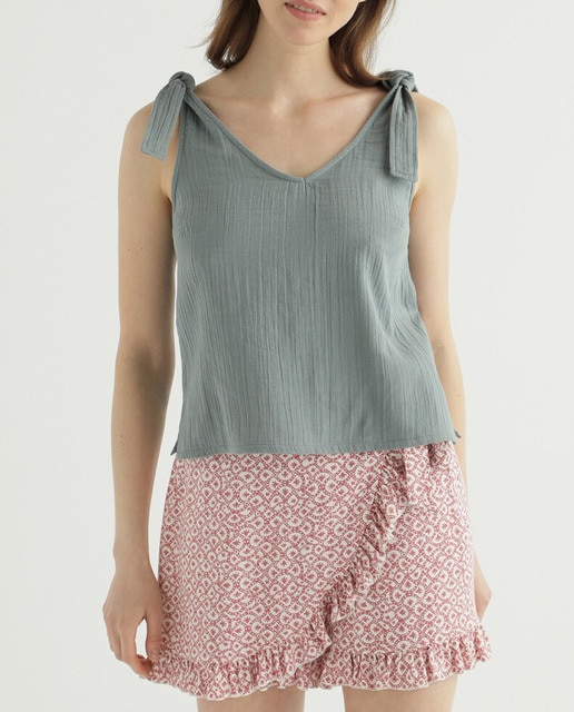 Imagen 0 de Blusa de mujer lazos tirantes