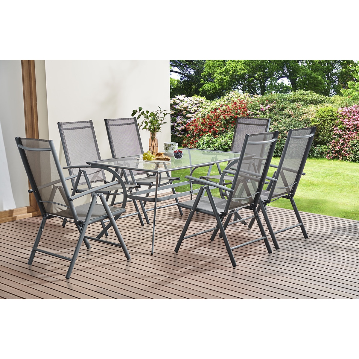 Sillón de comedor de jardín apilable Agadir Basics El Corte Inglés Gris-6