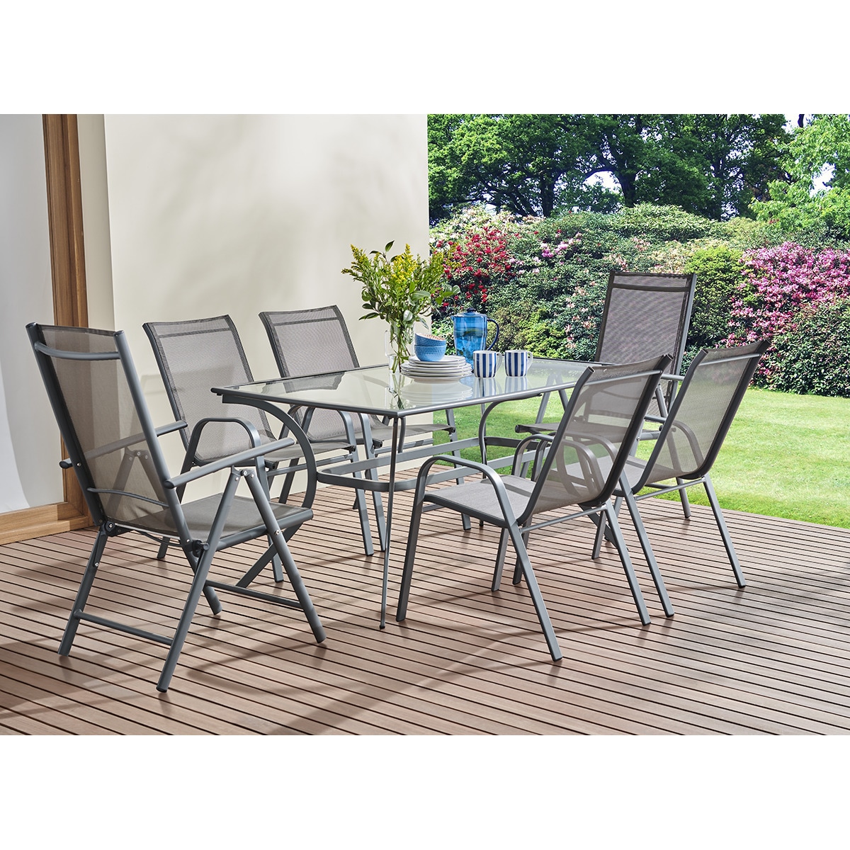 Conjunto de comedor de jardín con mesa rectangular Ferrol y sillones Agadir Basics El Corte Inglés 1