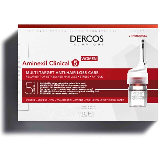 Imagem 0 de Ampolas Antiqueda Mulher Aminexil Clinical 5 21x6ml Vichy Dercos