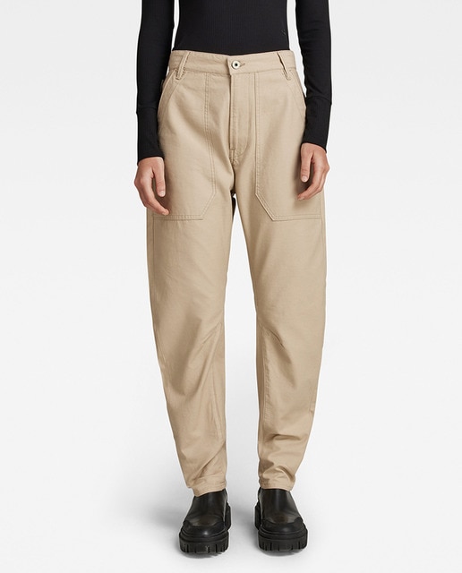 Imagen 0 de Pantalones 3D Fatigue de mujer con corte boyfriend que se estrecha hacia el tobillo