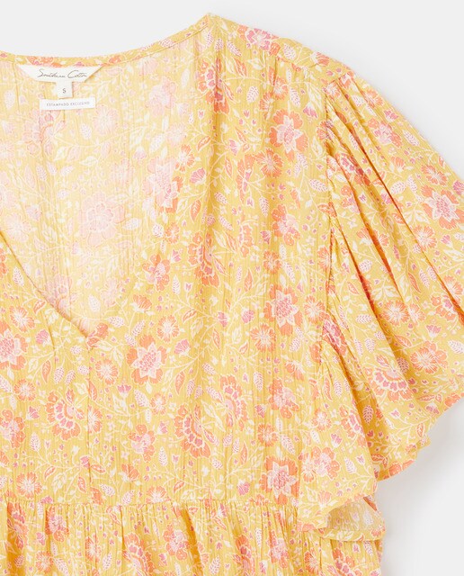 Blusa de mujer estampada con volantes · Southern Cotton · El Corte Inglés