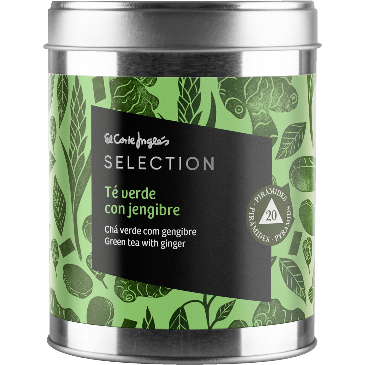 té verde con jengibre lata 20 bolsitas pirámides